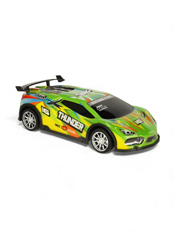 Thunder RC Race Car - High-Speed Remote Control Track Car for Kids & Adults with LED Lights Green LMI15070.