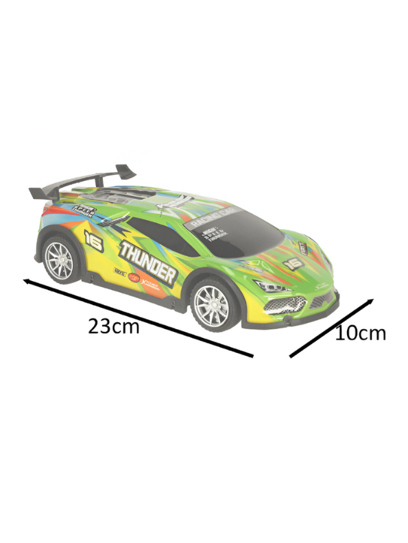 Thunder RC Race Car - High-Speed Remote Control Track Car for Kids & Adults with LED Lights Green LMI15070.