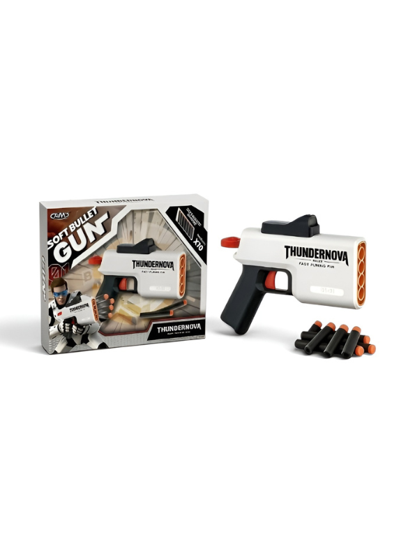 Thundernova 4-Barrel Soft Dart Blaster Gun with Foam Darts – Action Shooting Target Toy LMI16897
