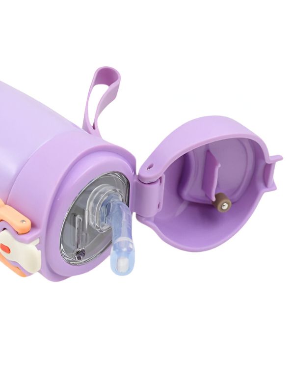 TinyHydro – Cartoon Print Bottle 450ml Stainless Steel, Push Button with Lock, Smart Temp Display NOV7250.