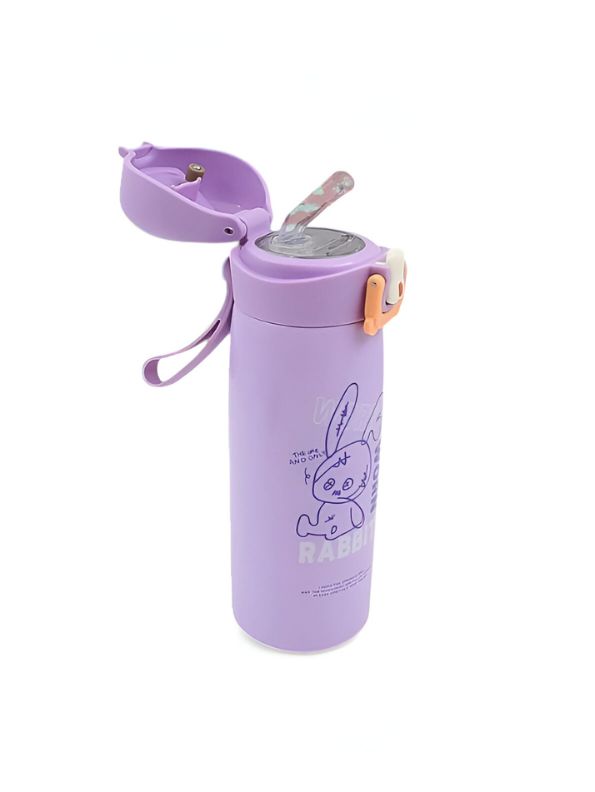 TinyHydro – Cartoon Print Bottle 450ml Stainless Steel, Push Button with Lock, Smart Temp Display NOV7250.