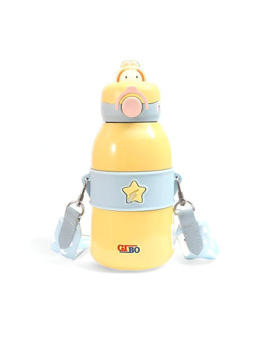 Yellow - Toto Kids Water Bottle 490ml – Cute Bunny Lid with Star Design | Leakproof & BPA-Free for School & Travel NOV3555.