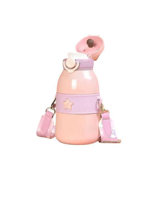 Toto Kids Water Bottle 490ml – Cute Bunny Lid with Star Design | Leakproof & BPA-Free for School & Travel NOV3555.