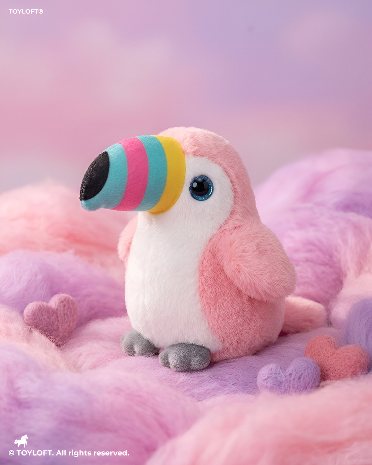 Toucan Plush Toy 7 Inch – Soft Stuffed Animal Bird with Colorful Beak Pink ST11933.