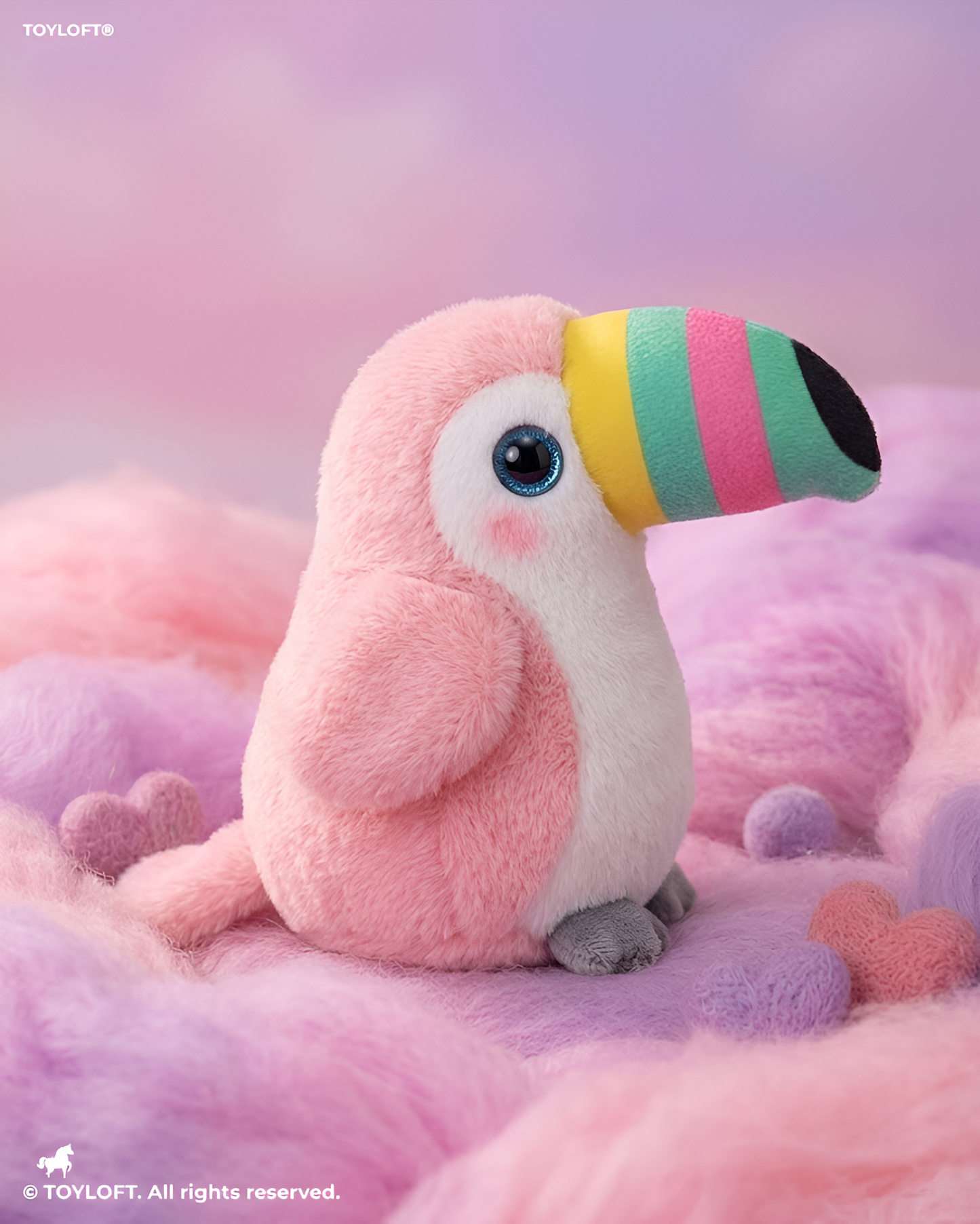 Toucan Plush Toy 7 Inch – Soft Stuffed Animal Bird with Colorful Beak Pink ST11933.
