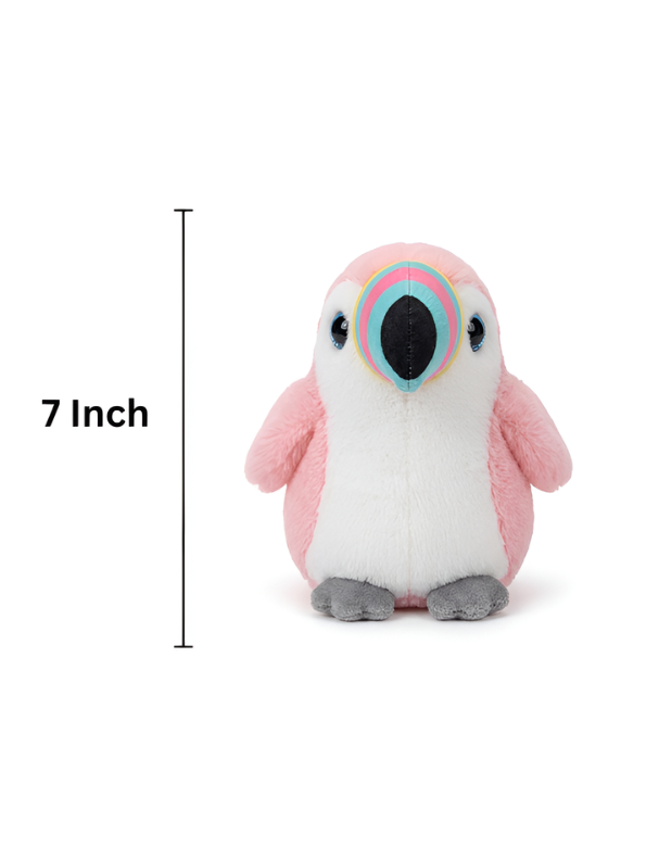 Toucan Plush Toy 7 Inch – Soft Stuffed Animal Bird with Colorful Beak Pink ST11933.