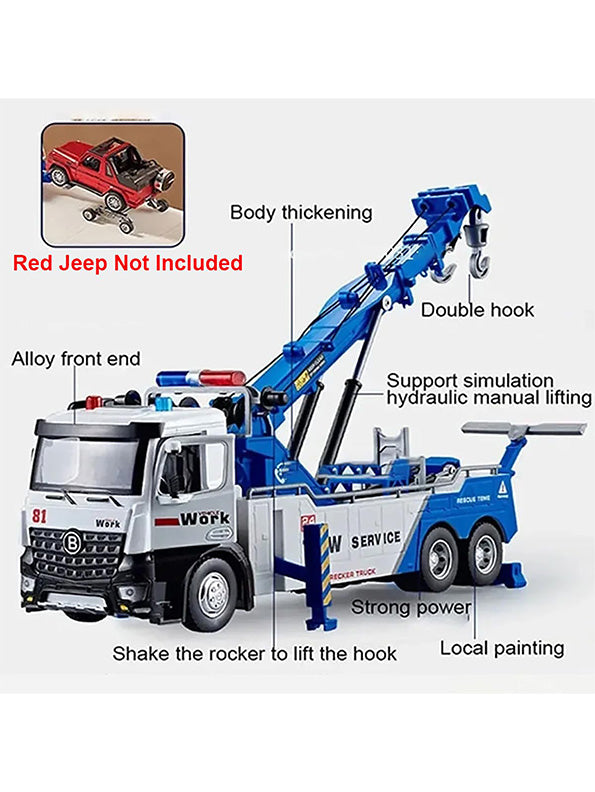 Tow Service Truck Die-Cast Model 1:24 Scale For Kids Durable Realistic Play NX-O-24
