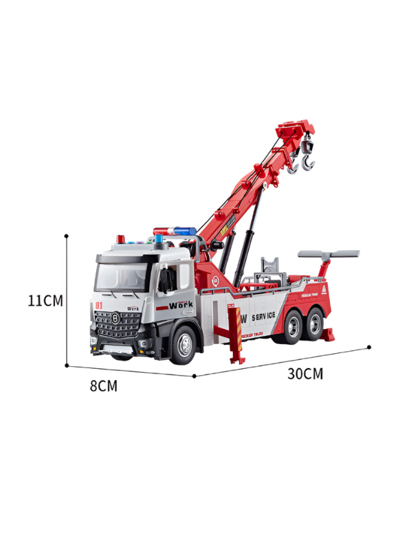 Tow Service Truck Die-Cast Model 1:24 Scale For Kids - Durable & Realistic Play Red LMI15705.
