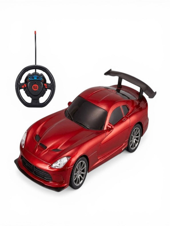 Remote Control Super Sport Racing Car with Steering Wheel Controller – High-Speed RC Toy in Metallic Finish for Kids & Adults MD2244