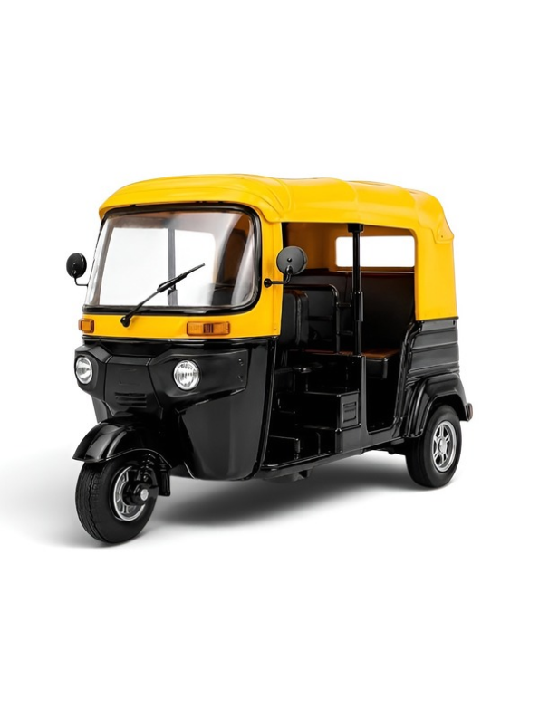 Toy Auto Rickshaw Pack of 3 – Pull-Back Action, Lights & Sounds Multi-Color Tuk-Tuk Set LMI15841