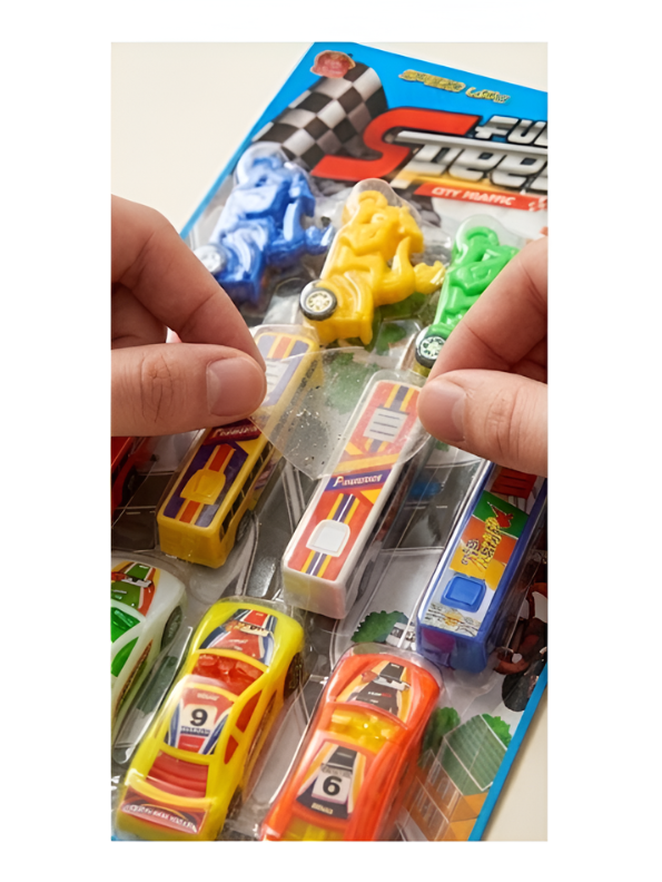 Toy Vehicle Set – Pull Back Cars, Racing Motorcycles & City Buses TV3363.