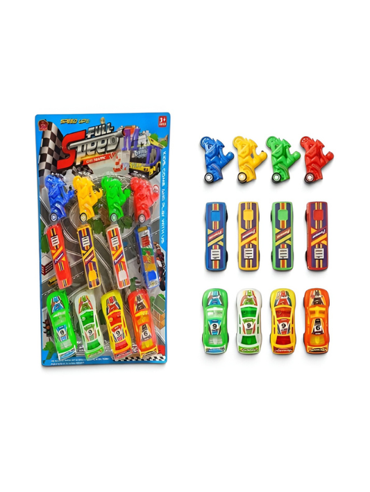 Toy Vehicle Set – Pull Back Cars, Racing Motorcycles & City Buses TV3363.