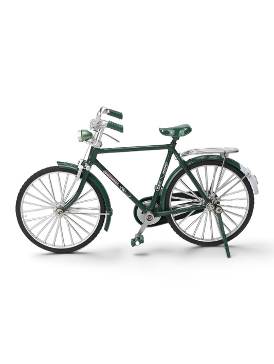 Vintage Miniature Metal Bicycle Model – Diecast Retro Bike Decor with Rotatable Wheels for Home & Office LMI13825