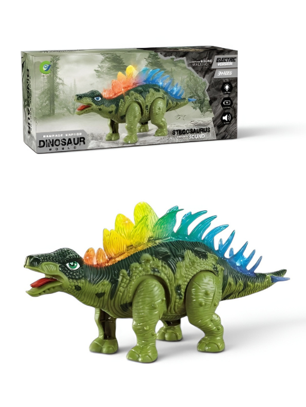 Electronic Walking Stegosaurus Dinosaur Toy with Lights and Sound Effects TV6696.