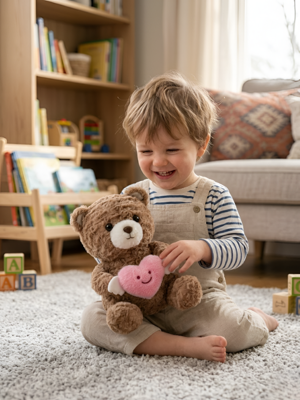 Brown Teddy Bear with Winged Heart – 10-Inch Plush Soft Cuddly Stuffed Animal Toy for Toddlers and Kids ST16499