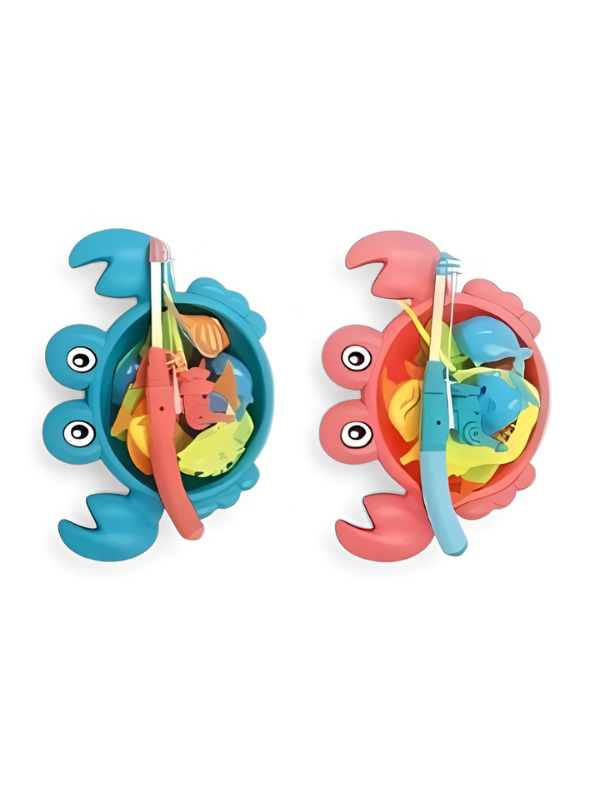 Magnetic Fishing Toy Game Set for Kids – Pink 11-Piece Toddler Bath & Pool Play Set with 8 Large Floating Fish, Crab Pond, Extendable Fishing Pole & Net – Educational Water Sensory Learning Toy for Boys and Girls MD2819
