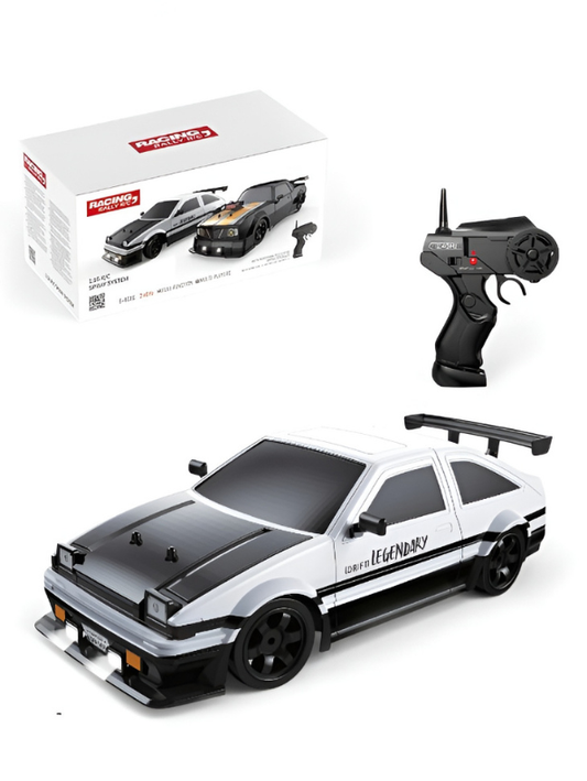 4WD Remote Control Drift Car – 18KM/H High Speed RC Racing Car with LED Headlights & Exhaust Spray, Includes Rechargeable Battery and Extra Rubber Tires for Kids & Adults 1:16 ScaleTV6024