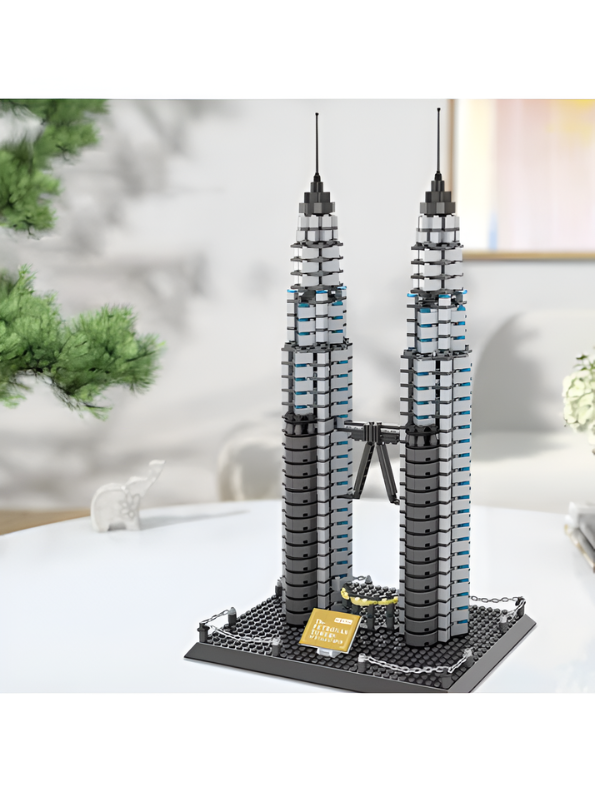 Petronas Twin Towers Architecture Building Block Set (1181 Pieces) – Kuala Lumpur Landmark 3D Model Kit for Adults & Kids, Detailed DIY Skyline Display Construction Toy MD2534