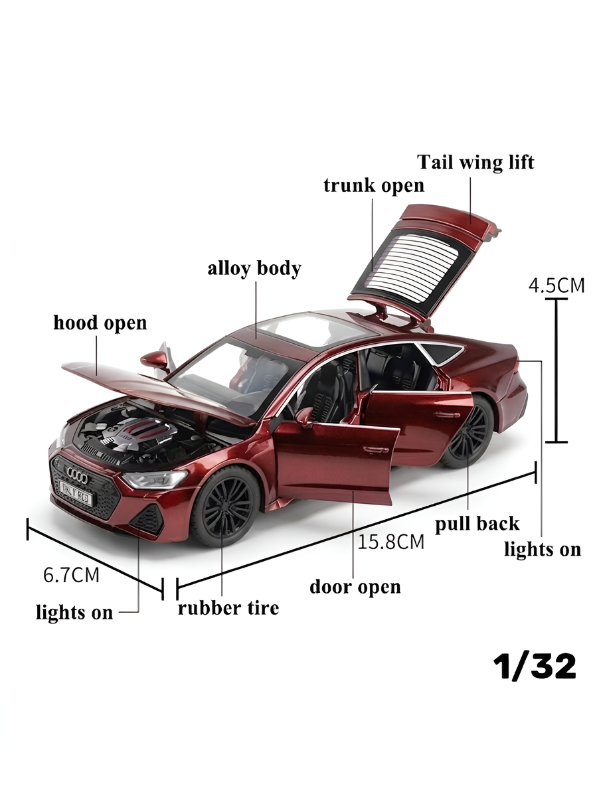 Audi RS7 Sportback 1:32 Diecast Model Car – Red Premium Collectible, Detailed Scale Replica TV4977