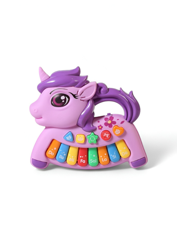 Unicorn Baby Piano Toy - Early Educational Musical Keyboard with 8 Piano Keys, 4 Animal Sounds, and 4 Play Modes - Sensory Learning Gift for Infants and Toddlers TV6981