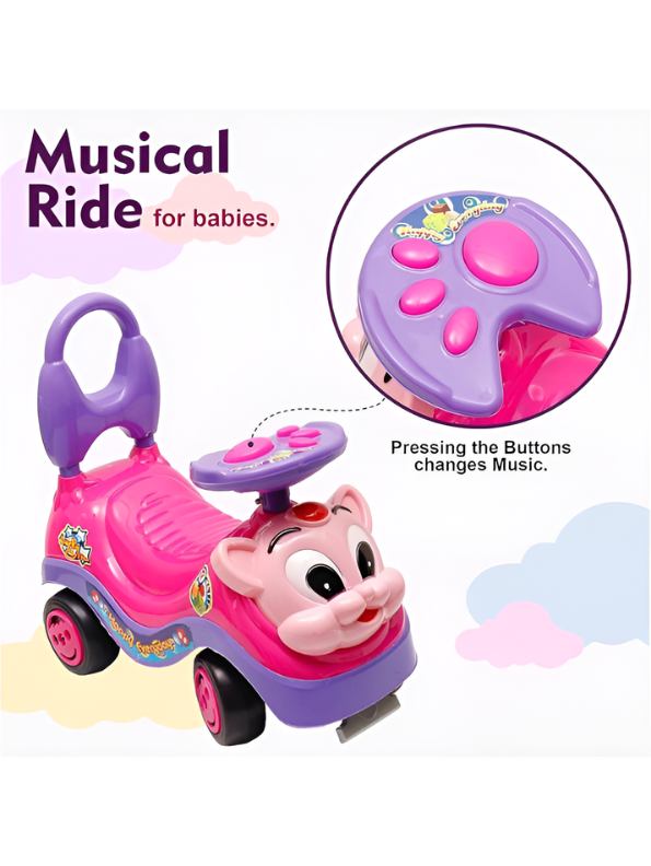 Toddler Ride-On Push Car with Musical Steering Wheel – Safe & Durable Foot-to-Floor Toy for Kids Aged 1-3 Years, Supports up to 15kg TV3755
