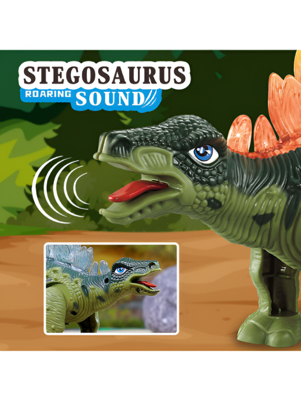 Electronic Walking Stegosaurus Dinosaur Toy with Lights and Sound Effects TV6696.