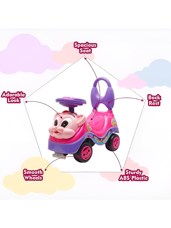 Toddler Ride-On Push Car with Musical Steering Wheel – Safe & Durable Foot-to-Floor Toy for Kids Aged 1-3 Years, Supports up to 15kg TV3755