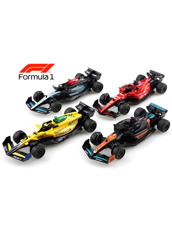 Formula 1 1:43 Scale Diecast Racing Car Set (Pack of 4) – High-Speed F1 Model Toy Cars for Kids, Collectors & Motorsport Enthusiasts TV6902