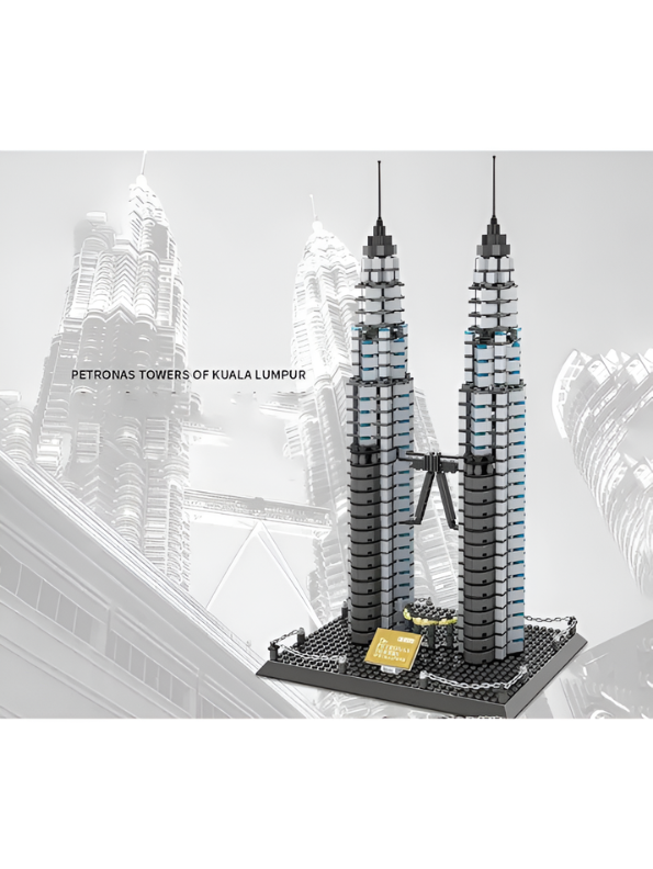 Petronas Twin Towers Architecture Building Block Set (1181 Pieces) – Kuala Lumpur Landmark 3D Model Kit for Adults & Kids, Detailed DIY Skyline Display Construction Toy MD2534