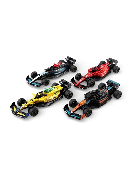 Formula 1 1:43 Scale Diecast Racing Car Set (Pack of 4) – High-Speed F1 Model Toy Cars for Kids, Collectors & Motorsport Enthusiasts TV6902