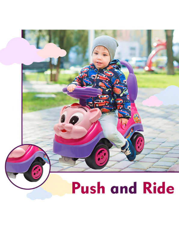 Toddler Ride-On Push Car with Musical Steering Wheel – Safe & Durable Foot-to-Floor Toy for Kids Aged 1-3 Years, Supports up to 15kg TV3755