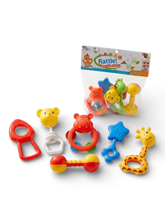 Baby Rattle and Teether Toy Set – Safe, Non-Toxic Sensory Development Toys for Infants | Ideal Baby Shower Gift for Boys and Girls MD1106