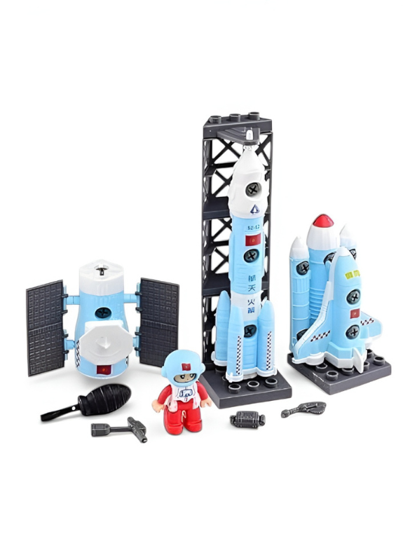 4-in-1 Space Exploration Take-Apart Toy Set for Kids – DIY Rocket, Space Shuttle & Satellite Building Kit with Astronaut Figure, Tools & STEM Learning Play MD1497