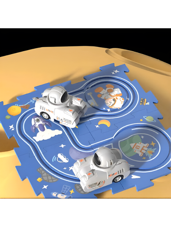 9-Piece DIY Space Adventure Puzzle Track Play Set with Battery-Operated Astronaut Car – Interchangeable Rail System, Educational STEM Toy for Toddlers & Kids TV4092
