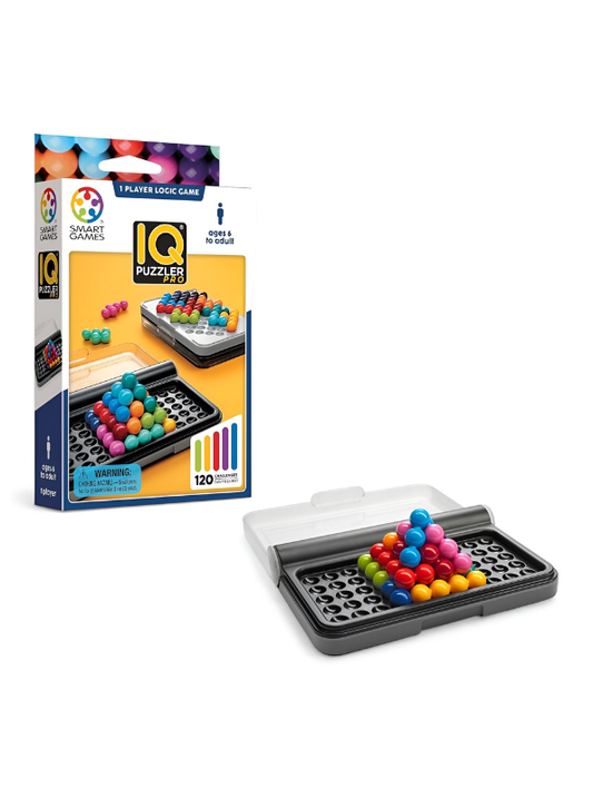 SmartGames IQ Puzzler Pro Brain Teaser – 120 Multi-Level 2D & 3D Logic Challenges, Portable Travel Puzzle Game for Kids, Teens & Adults (Ages 6+) MD1492