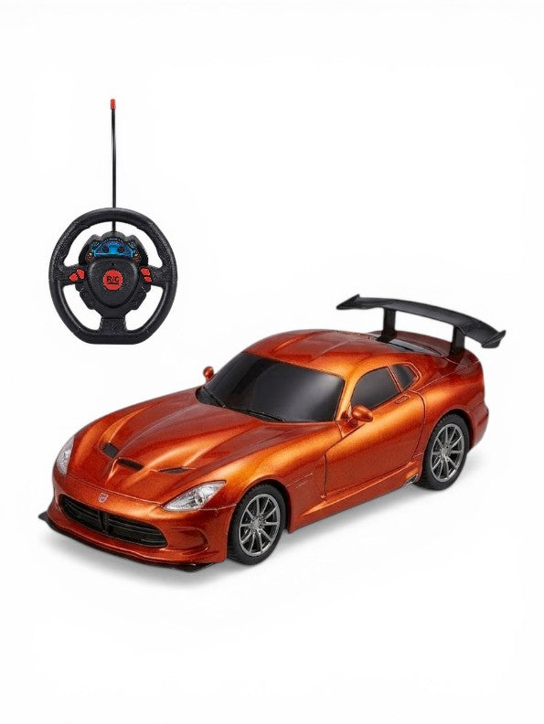 Remote Control Super Sport Racing Car with Steering Wheel Controller – High-Speed RC Toy in Metallic Finish for Kids & Adults MD2244