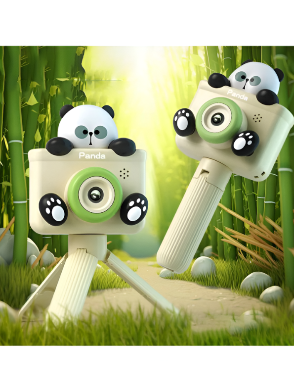 Cartoon Panda Digital Camera - 2000W HD Dual Lens Toy Camera with Tripod, Lanyard, and Mini Games TV3859