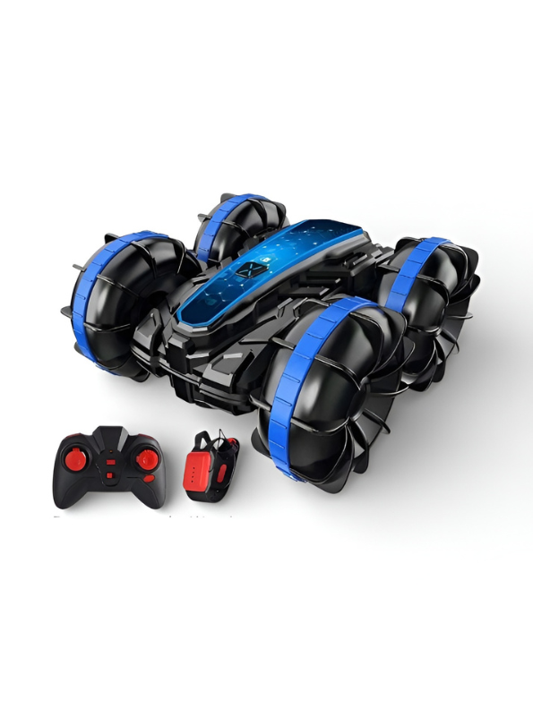 2-in-1 Amphibious RC Stunt Car with Gesture Control – Blue All-Terrain Remote Control Vehicle for Land & Water Adventures TV2584