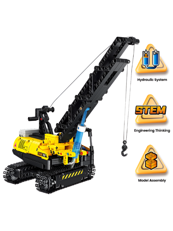 Hydraulic Crane Building Toy – 528 Pcs Realistic Engineering Model Kit with 360° Rotation & Functional Boom for Kids Ages 6+ TV6960.