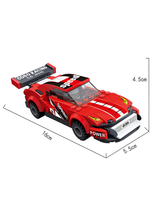 Speed Crossing Red Race Car Building Blocks Set (305 Pieces) – STEM Educational Construction Toy for Kids, Teens & Adult Collectors – DIY Racing Car Model Kit with Realistic Design & Creative Learning MD1591