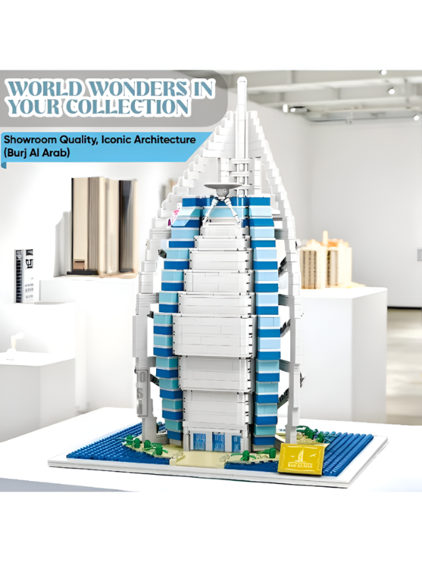 Burj Al Arab Dubai Iconic Architecture Building Blocks Set – 2280 Pieces STEM Toy – Large World Wonder Display Model for Kids & Adults TV6068