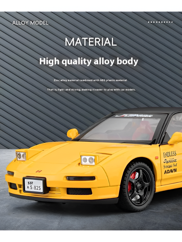 1:22 Scale Honda NSX NA1 Diecast Alloy Model Car – Yellow Premium Realistic Collector’s Edition Sports Car Replica MD2582