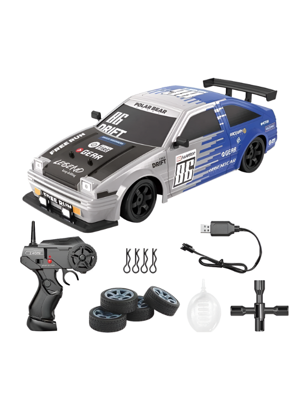 Polar Bear 86 Legend: 1/16 Scale 4WD High-Speed RC Drift Car – 2.4GHz Professional Remote Control Racing Vehicle with Dual Tire Sets and Mist Spray Function TV6387