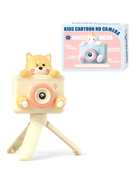 Kids Cartoon HD Digital Camera with Tripod – Cute Animal Design, Portable Video Camera for Boys and Girls, USB Rechargeable TV3859