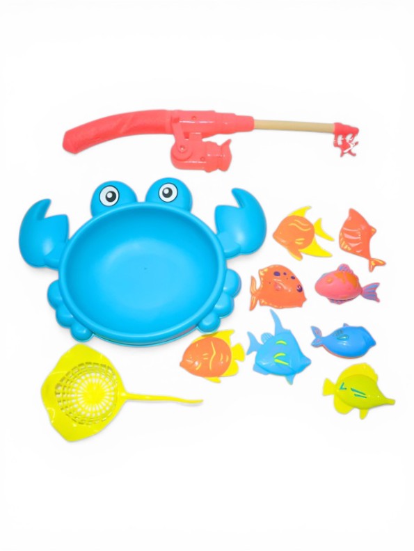 Magnetic Fishing Toy Game Set for Kids – 11-Piece Toddler Bath & Pool Play Set with 8 Large Floating Fish, Crab Pond, Extendable Fishing Pole & Net – Educational Water Sensory Learning Toy for Boys and Girls MD2819