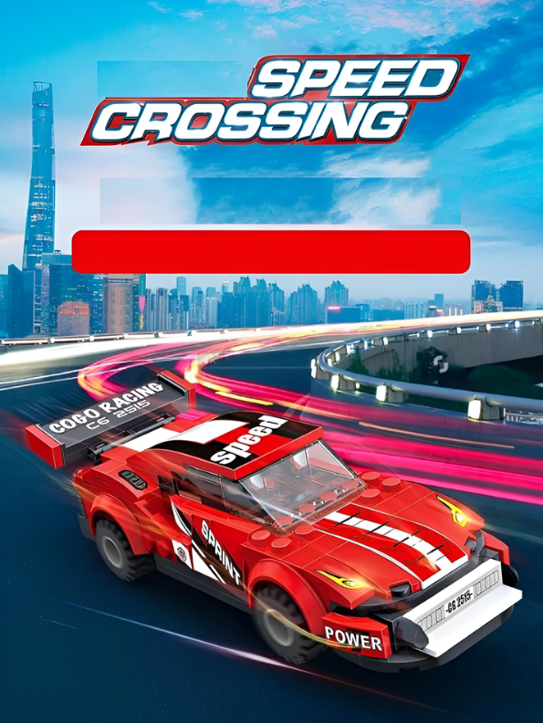 Speed Crossing Red Race Car Building Blocks Set (305 Pieces) – STEM Educational Construction Toy for Kids, Teens & Adult Collectors – DIY Racing Car Model Kit with Realistic Design & Creative Learning MD1591