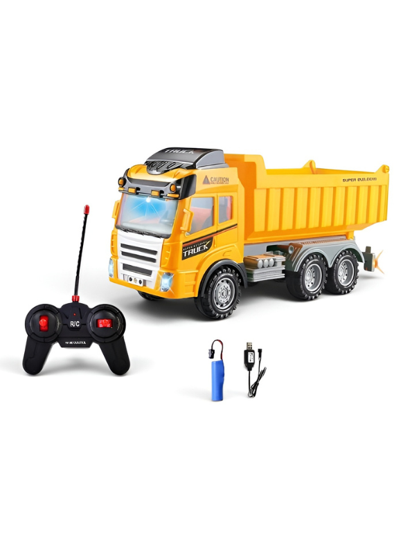Remote Control Dump Truck for Kids: Durable Construction Toy with Lights and Sound TV423