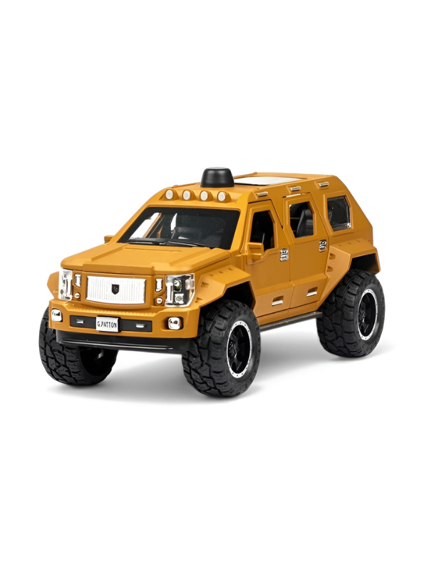 G. Patton GX Off-Road SUV Die-Cast Model Car - 1:24 Scale Alloy Toy Vehicle with Sound & Light, Pull Back Action - Desert Tan - Free Car Inside. TV2661