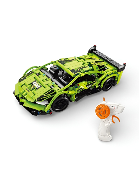 2.4GHz RC Racing Car Building Kit – 1:16 Scale Remote Control Sports Car, DIY STEM Educational Toy with Rechargeable Battery, Green Supercar Model for Kids & Teens TV5579
