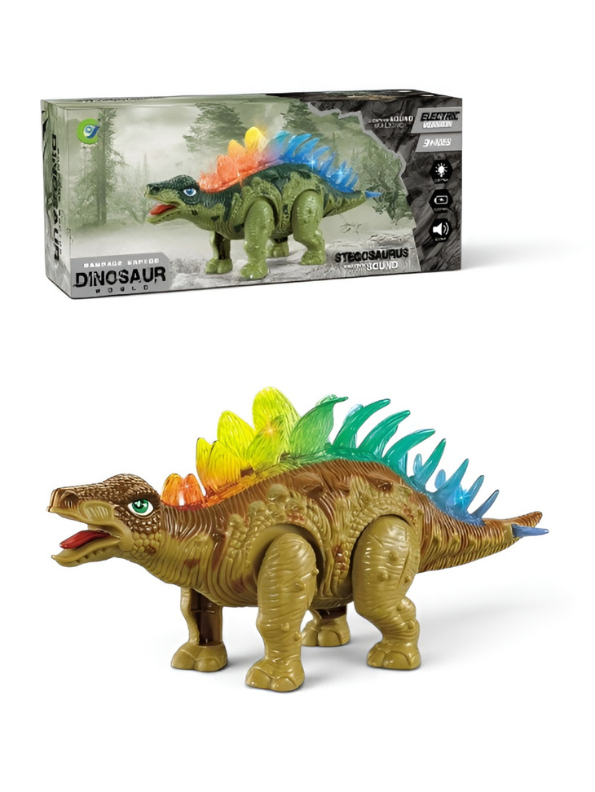 Electronic Walking Stegosaurus Dinosaur Toy with Lights and Sound Effects TV6696